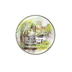 River Bridge Art Abstract Nature Hat Clip Ball Marker (10 Pack) by Celenk