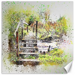 River Bridge Art Abstract Nature Canvas 12  X 12   by Celenk