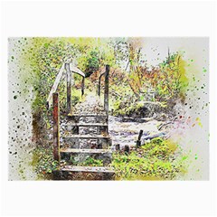 River Bridge Art Abstract Nature Large Glasses Cloth by Celenk