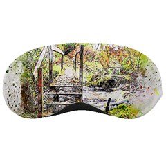 River Bridge Art Abstract Nature Sleeping Masks by Celenk