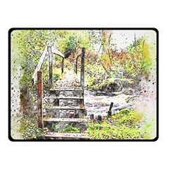 River Bridge Art Abstract Nature Fleece Blanket (small) by Celenk