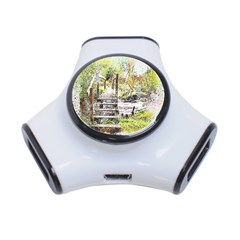 River Bridge Art Abstract Nature 3-port Usb Hub by Celenk