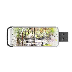 River Bridge Art Abstract Nature Portable Usb Flash (one Side) by Celenk