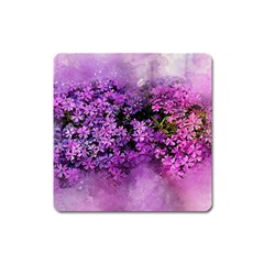 Flowers Spring Art Abstract Nature Square Magnet by Celenk