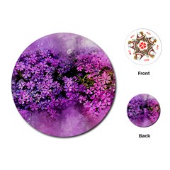 Flowers Spring Art Abstract Nature Playing Cards (round)  by Celenk