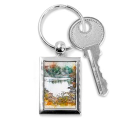 River Water Art Abstract Stones Key Chains (rectangle)  by Celenk