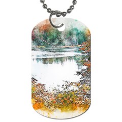 River Water Art Abstract Stones Dog Tag (one Side) by Celenk