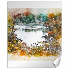 River Water Art Abstract Stones Canvas 11  X 14  