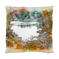 River Water Art Abstract Stones Standard Cushion Case (one Side) by Celenk