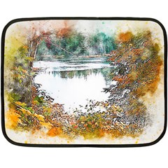 River Water Art Abstract Stones Double Sided Fleece Blanket (mini)  by Celenk