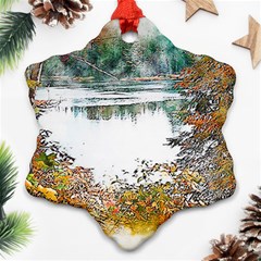 River Water Art Abstract Stones Ornament (snowflake) by Celenk