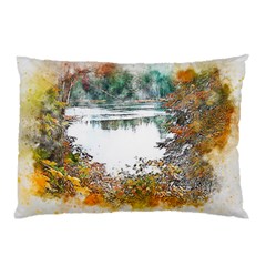 River Water Art Abstract Stones Pillow Case (two Sides) by Celenk