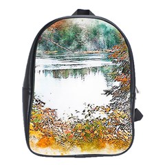 River Water Art Abstract Stones School Bag (xl) by Celenk