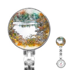 River Water Art Abstract Stones Stainless Steel Nurses Watch by Celenk