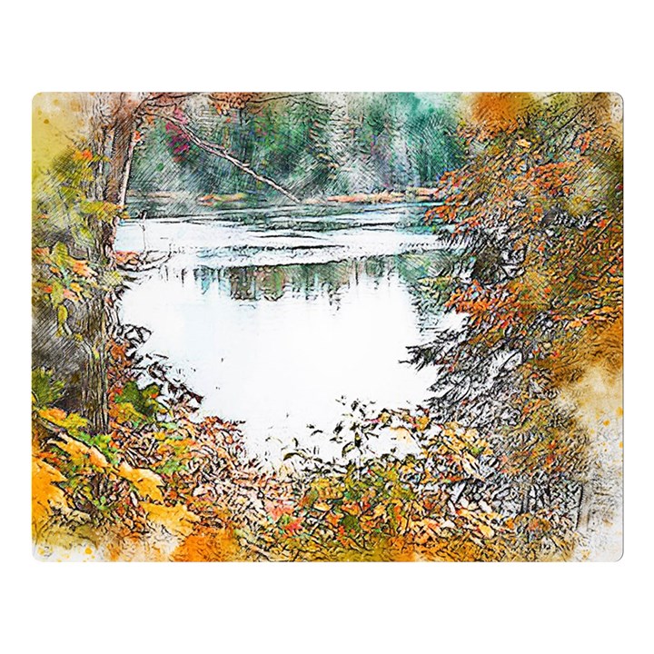 River Water Art Abstract Stones Double Sided Flano Blanket (Large) 