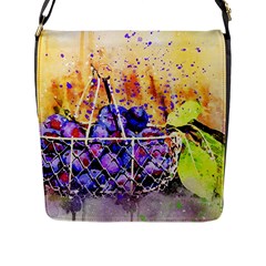 Fruit Plums Art Abstract Nature Flap Messenger Bag (l) 