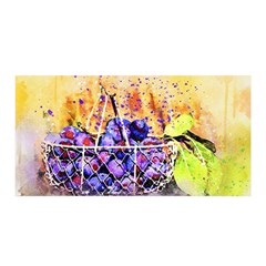 Fruit Plums Art Abstract Nature Satin Wrap by Celenk