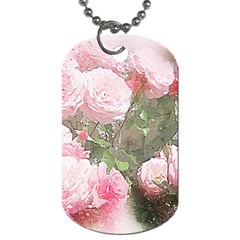 Flowers Roses Art Abstract Nature Dog Tag (one Side) by Celenk