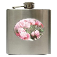 Flowers Roses Art Abstract Nature Hip Flask (6 Oz) by Celenk