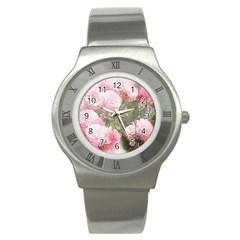 Flowers Roses Art Abstract Nature Stainless Steel Watch by Celenk