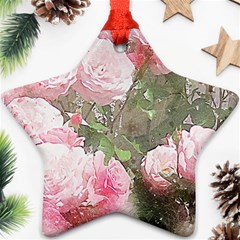 Flowers Roses Art Abstract Nature Star Ornament (two Sides)