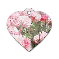 Flowers Roses Art Abstract Nature Dog Tag Heart (two Sides) by Celenk