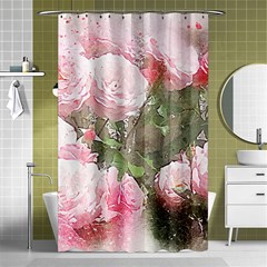 Flowers Roses Art Abstract Nature Shower Curtain 48  X 72  (small)  by Celenk