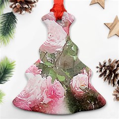 Flowers Roses Art Abstract Nature Christmas Tree Ornament (two Sides) by Celenk