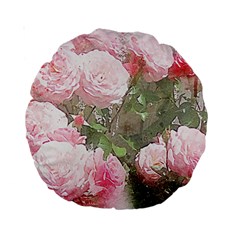 Flowers Roses Art Abstract Nature Standard 15  Premium Round Cushions by Celenk