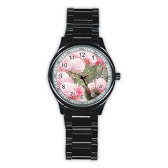 Flowers Roses Art Abstract Nature Stainless Steel Round Watch by Celenk