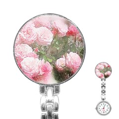 Flowers Roses Art Abstract Nature Stainless Steel Nurses Watch by Celenk