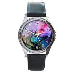 Lizard Reptile Art Abstract Animal Round Metal Watch by Celenk