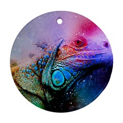 Lizard Reptile Art Abstract Animal Ornament (round) by Celenk