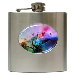 Lizard Reptile Art Abstract Animal Hip Flask (6 Oz) by Celenk