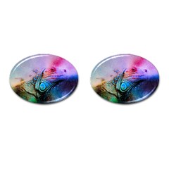 Lizard Reptile Art Abstract Animal Cufflinks (oval) by Celenk