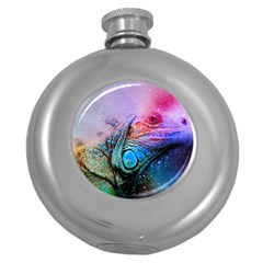 Lizard Reptile Art Abstract Animal Round Hip Flask (5 Oz) by Celenk