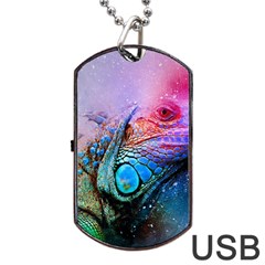 Lizard Reptile Art Abstract Animal Dog Tag Usb Flash (two Sides) by Celenk