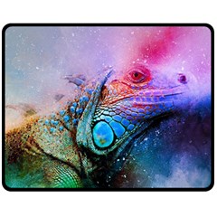 Lizard Reptile Art Abstract Animal Double Sided Fleece Blanket (medium)  by Celenk