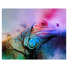 Lizard Reptile Art Abstract Animal Double Sided Flano Blanket (medium)  by Celenk