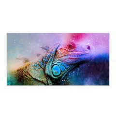 Lizard Reptile Art Abstract Animal Satin Wrap by Celenk