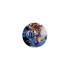 Tiger Drink Animal Art Abstract 1  Mini Buttons by Celenk