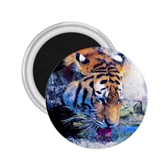 Tiger Drink Animal Art Abstract 2 25  Magnets by Celenk