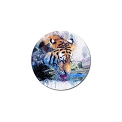 Tiger Drink Animal Art Abstract Golf Ball Marker (4 Pack) by Celenk