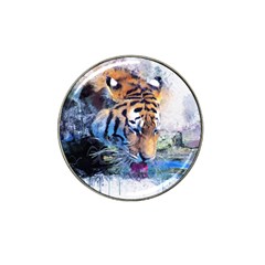 Tiger Drink Animal Art Abstract Hat Clip Ball Marker by Celenk