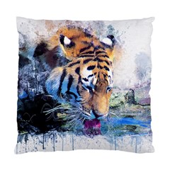 Tiger Drink Animal Art Abstract Standard Cushion Case (one Side) by Celenk