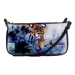 Tiger Drink Animal Art Abstract Shoulder Clutch Bags by Celenk