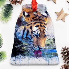 Tiger Drink Animal Art Abstract Bell Ornament (two Sides) by Celenk