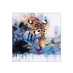 Tiger Drink Animal Art Abstract Satin Bandana Scarf by Celenk