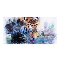 Tiger Drink Animal Art Abstract Satin Wrap by Celenk