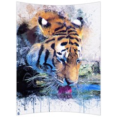 Tiger Drink Animal Art Abstract Back Support Cushion by Celenk